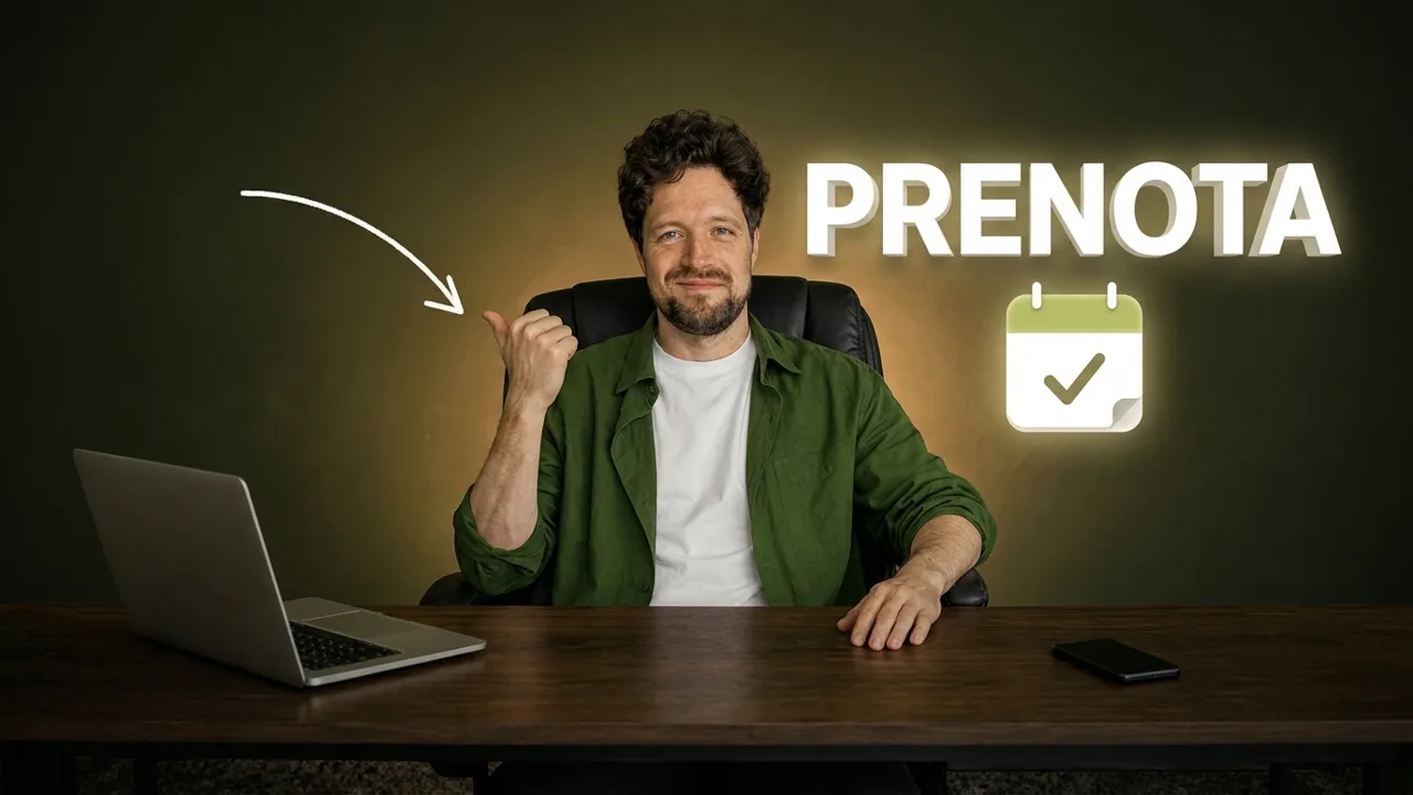 Sistema di prenotazione senza abbonamento: Valerii Drobot mostra la pagina di prenotazione sul portatile